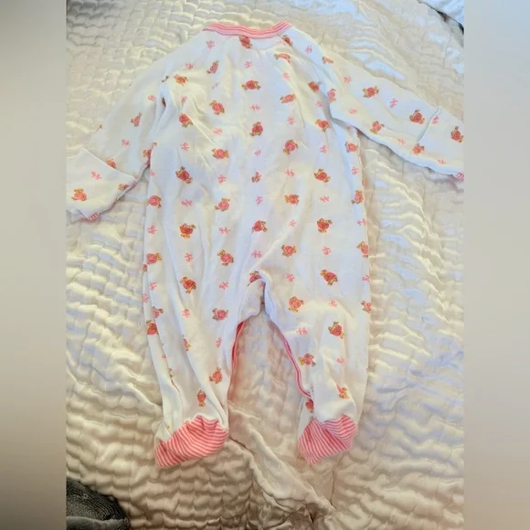 Ralph Lauren Polo Bear Footed Onesie 3M Girls Pink Ralph Lauren Christmas - Picture 10 of 10